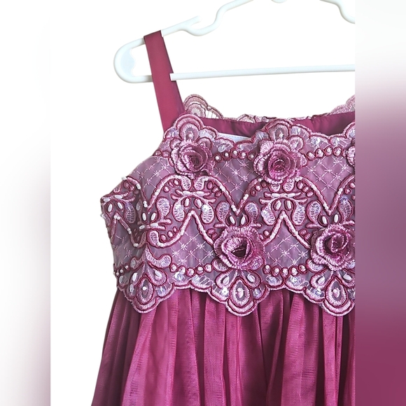 Blue Gorgeous Girl's Formal Pink Purple Layered Sleeveless Dress Size 8 - Picture 2 of 4